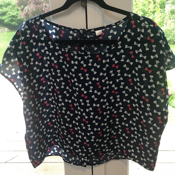 Divided by H&M Navy Bow Top - Picture 1 of 3